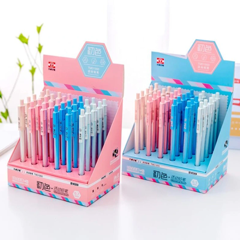 Simple Initial Color Transparent Rod Propelling Pencil 0507mm Student Hexagonal Propelling Pencil