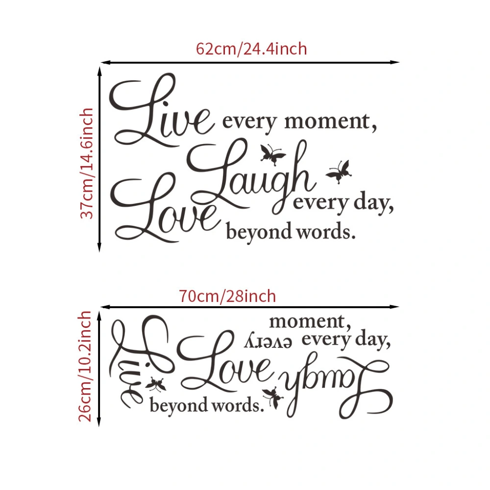 Cross-border Live Love Butterfly Motto Foreign Trade Removable Wall Sticker Factory Wholesale Export ZY1002