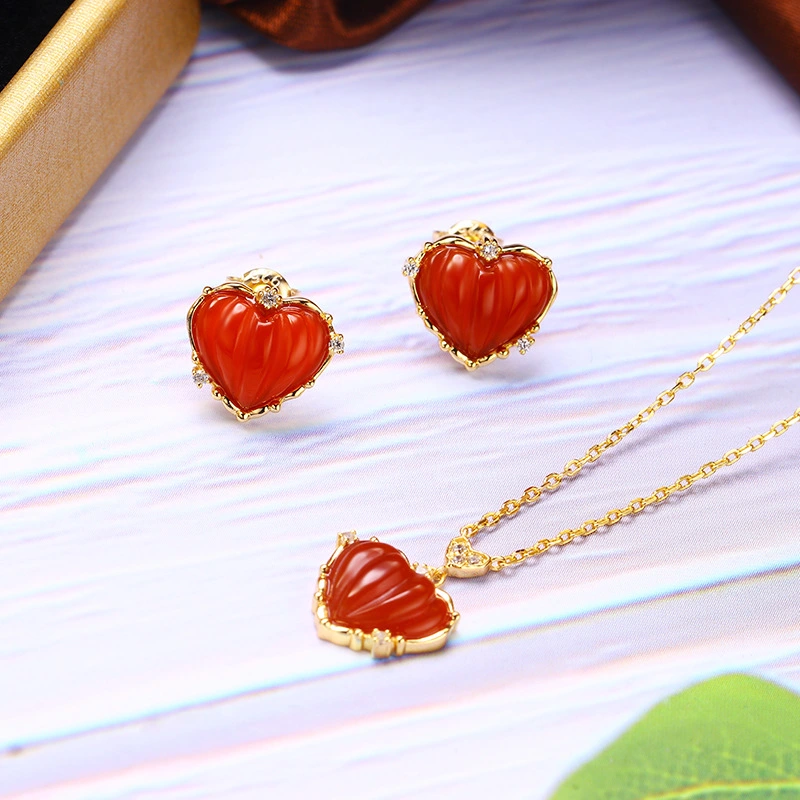 Anti Allergy Small Red Heart Earrings