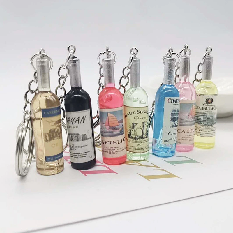 Cute Novel Resin Bottle Key Ring