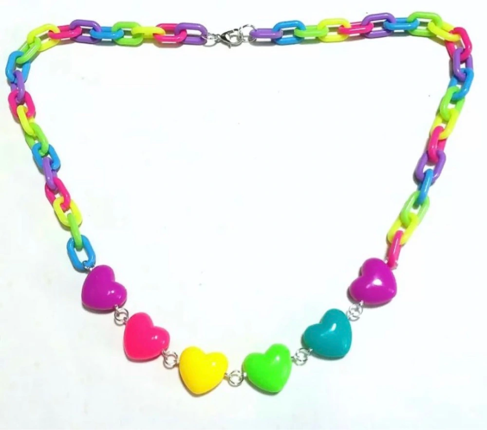 Bohemian Acrylic Heart Beaded Necklace