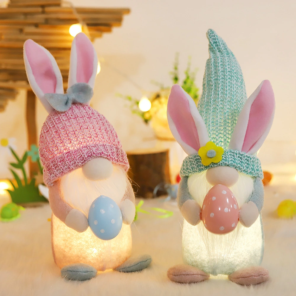 Light Emitting Ears With Colorful Eggs Doll Ornaments