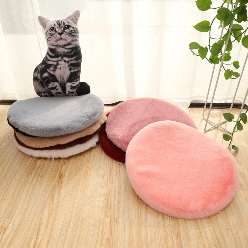 Thickened Removable Washable Rabbit Hair Round Cushion