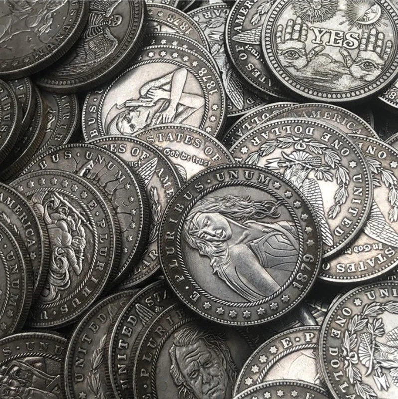 Antique Silver Dollar Coins American Morgan Girl Crafts