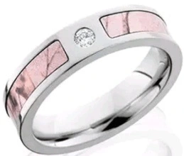 Camouflage Inlaid Zircon Light Luxury 5mm Wide Titanium Steel Ring