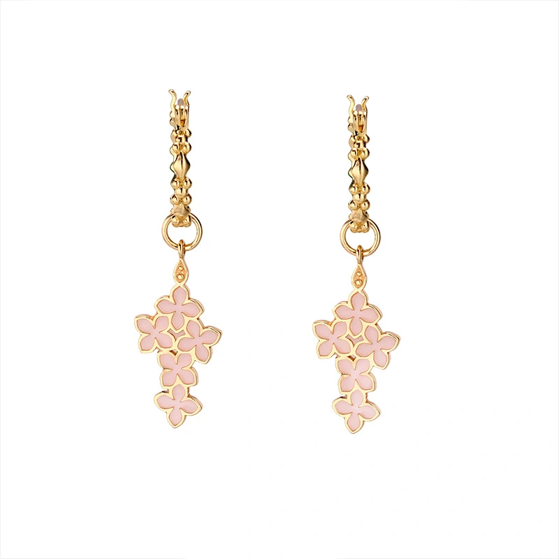 Light Luxury Flower Language Fashion Enamel Flower Earrings