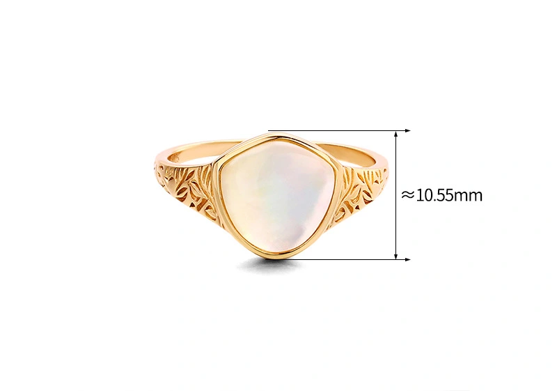 Vintage Carved Personality Shell White Crystal Ring For Women