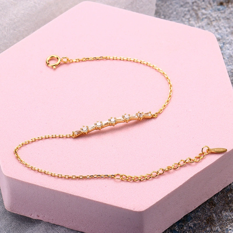 Luxurious And Cool Sterling Silver Gold-plated Bracelet