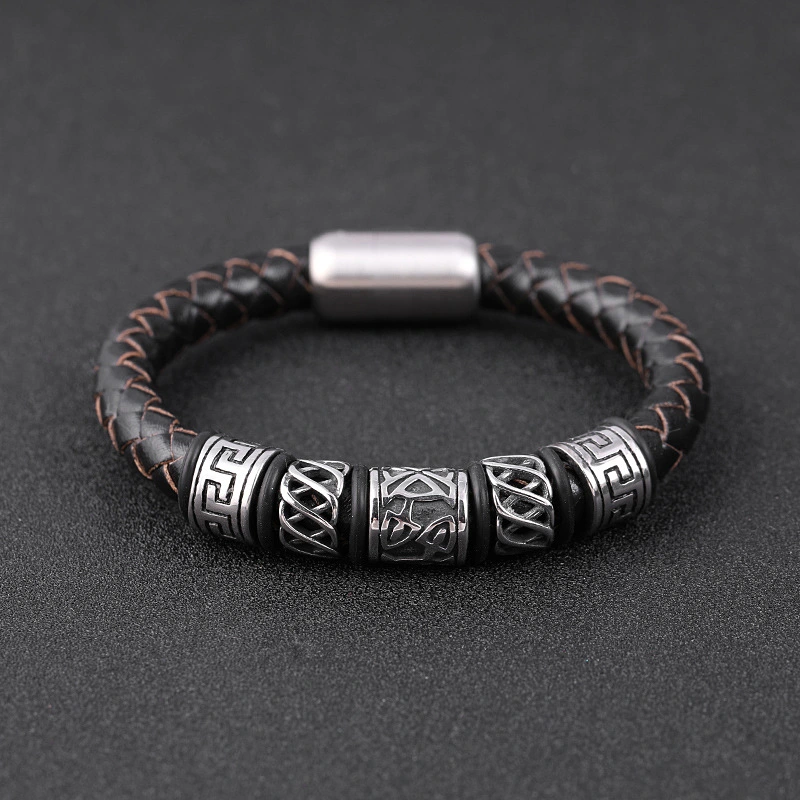 Cattle Leather Bracelet Woven Men's Leather Ornament