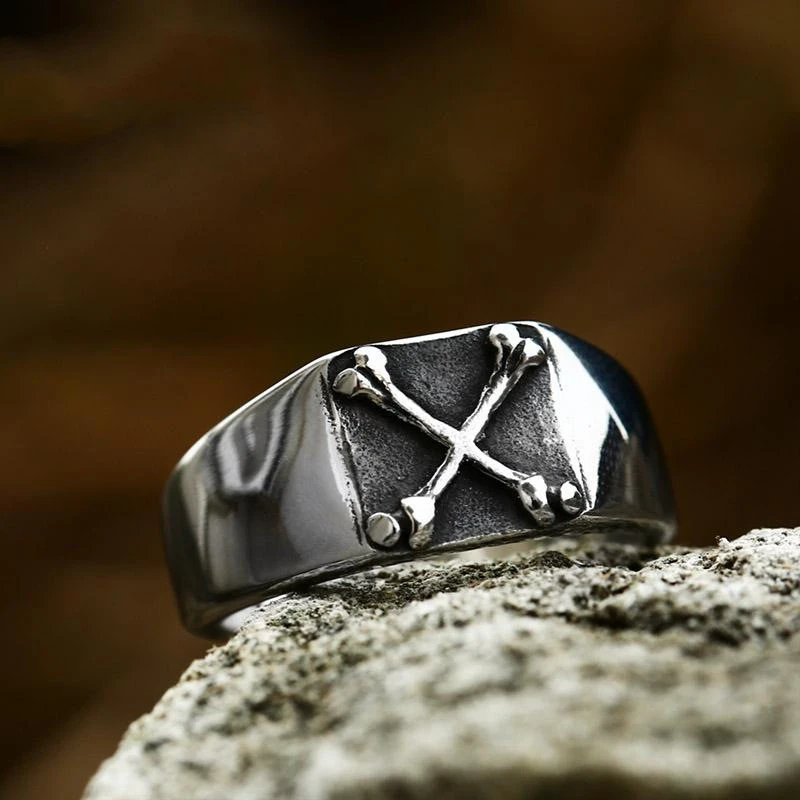 Stainless Steel Bone Personality Titanium Steel Men's Ring Jewelry