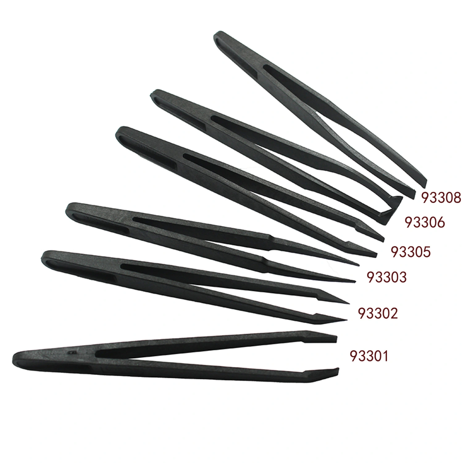 Carbon Fiber Anti-static Plastic Clip Black Tweezers
