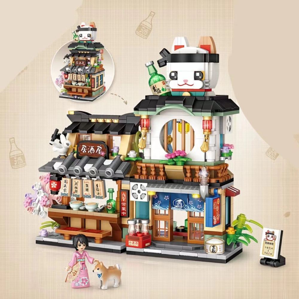 Particle Building Blocks Aquatic Store Japanese Street Scene Mosaic Educational Toys