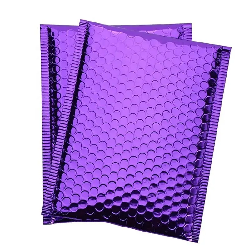 Purple Aluminum Laminated Film Bubble Bags 18 X23cm File Express Package Bag Clothing Foam Envelope Bag