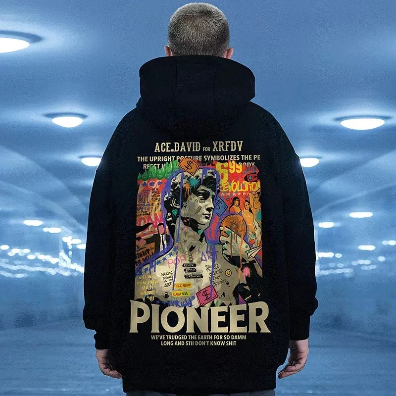Men's Fashion Casual Print Hooded Sweatshirt