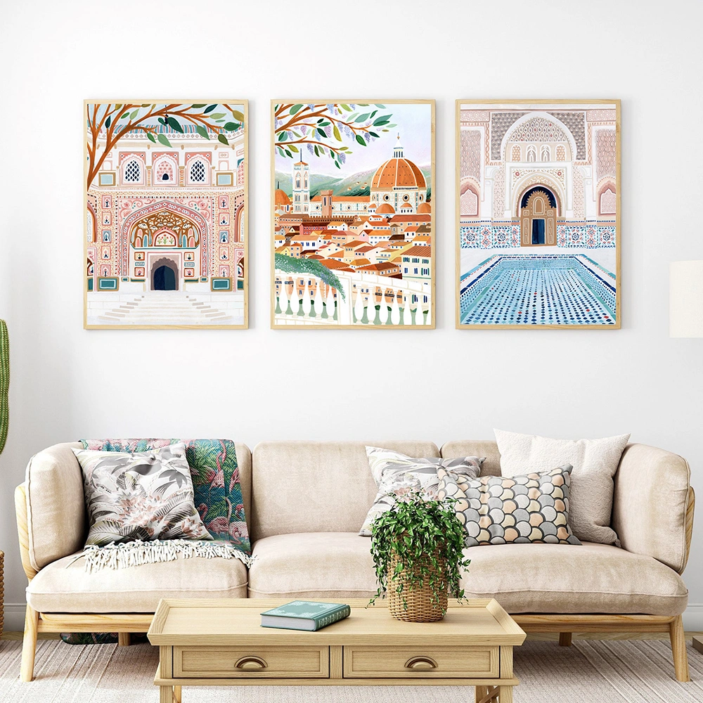 Marrakech Landscape Art Canvas Painting Housewarming Gift Wall Pictures Home Decor