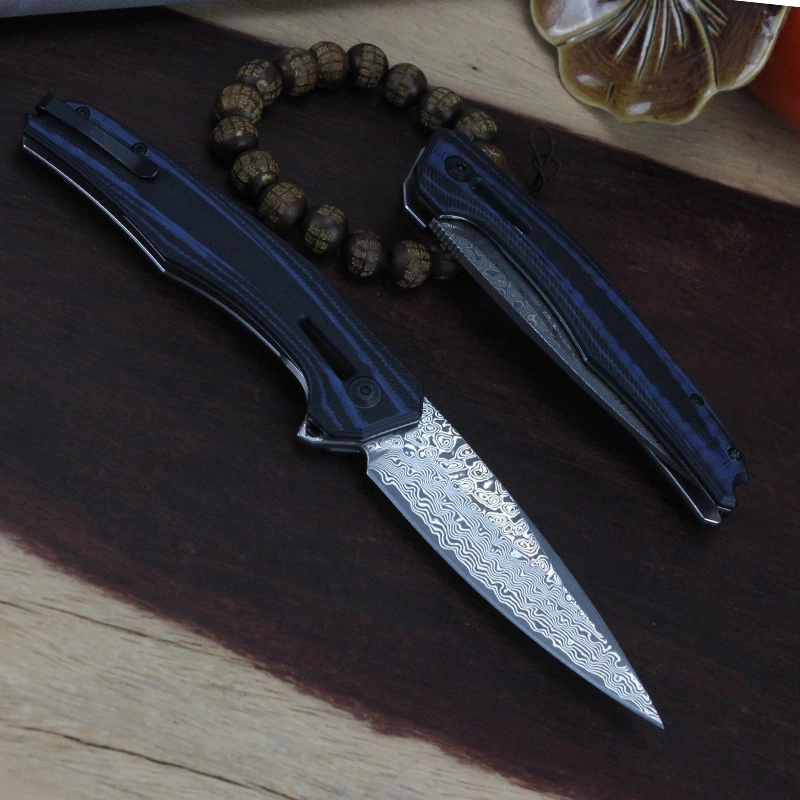 Outdoor Fashion Portable Damascus Folding Knife