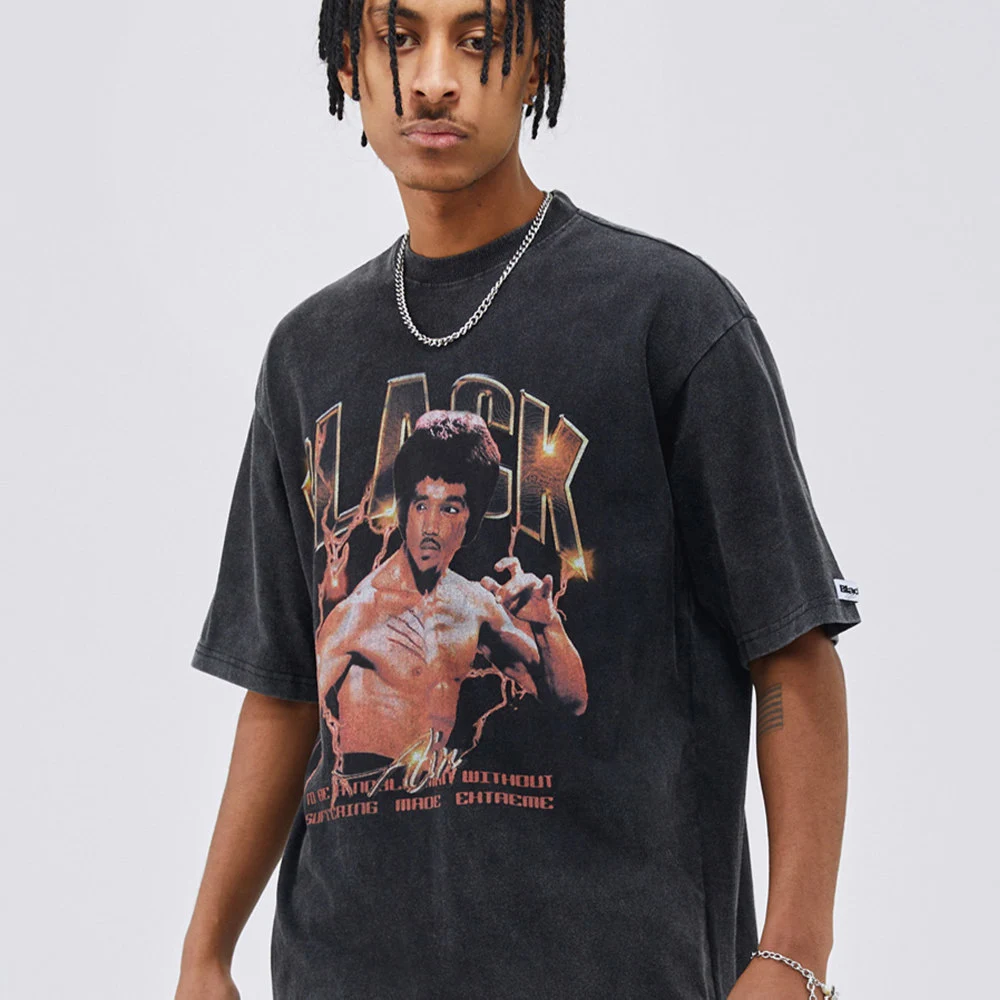 Loose Wash Worn Short Sleeved T-shirt