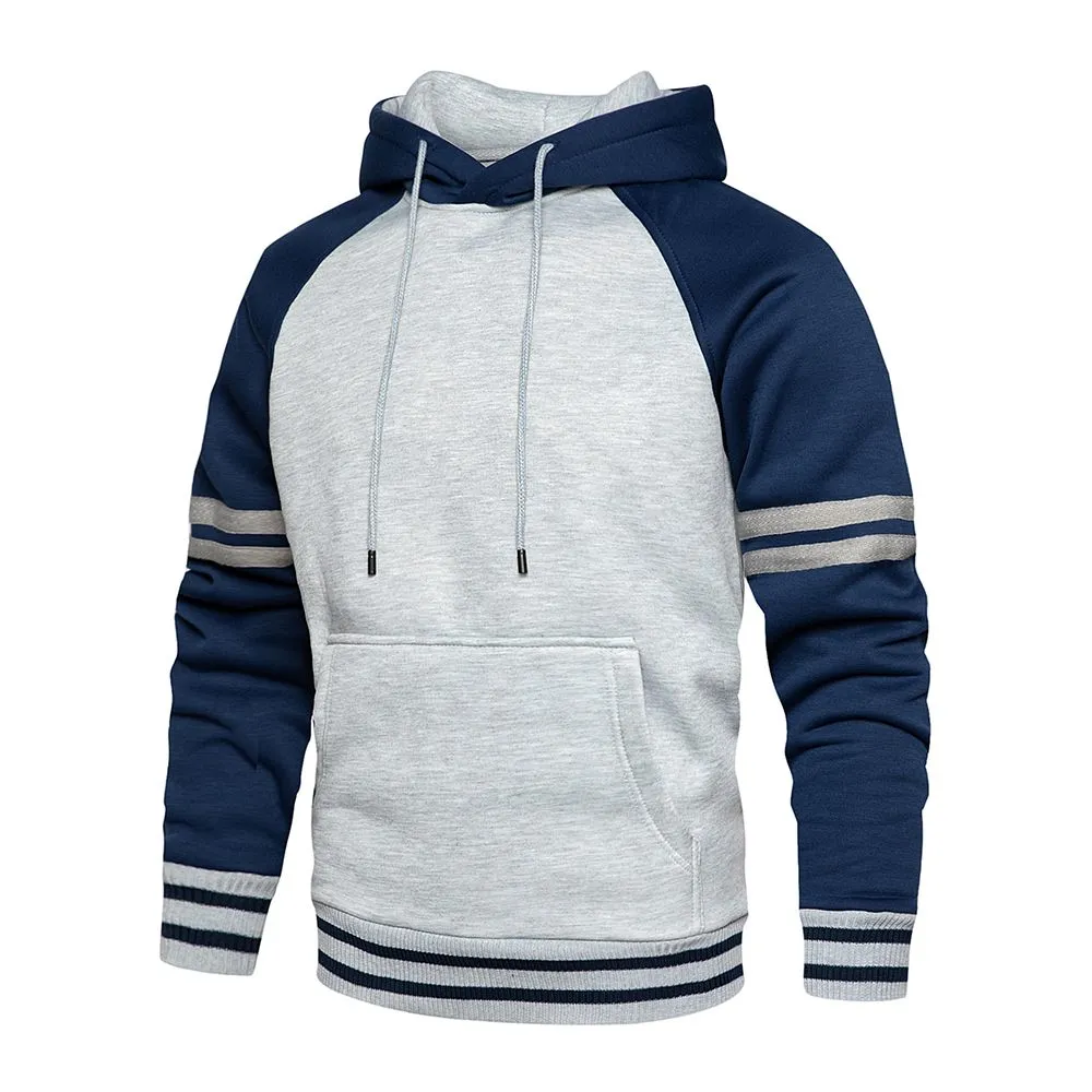 Primavera Negro Patchwork Sudaderas Para Hombres Ropa
