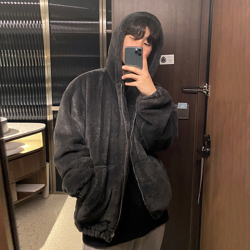 Men's Fleece Hooded Cotton Jacket