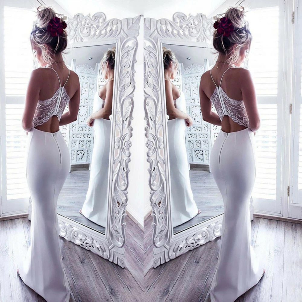 Long Sleeveless Halter Elegant Evening Dress