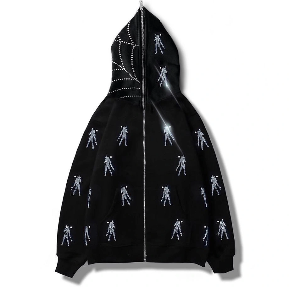 Autumn And Winter Loose Type Y2K Trend Water Drill Hoodie Cardigan
