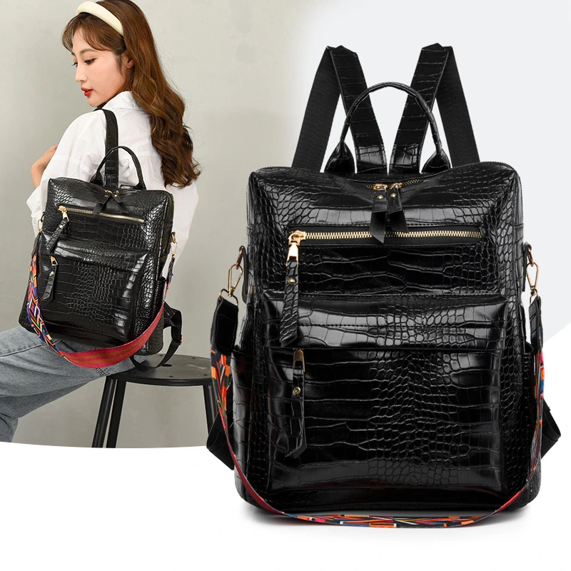 Backpack Female PU Soft Leather Women Leisure Backpack Simple Everything Large Capacity Bag