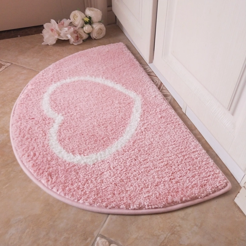 Heart Semi-Circular Toilet Bathroom Absorbent Foot Pads