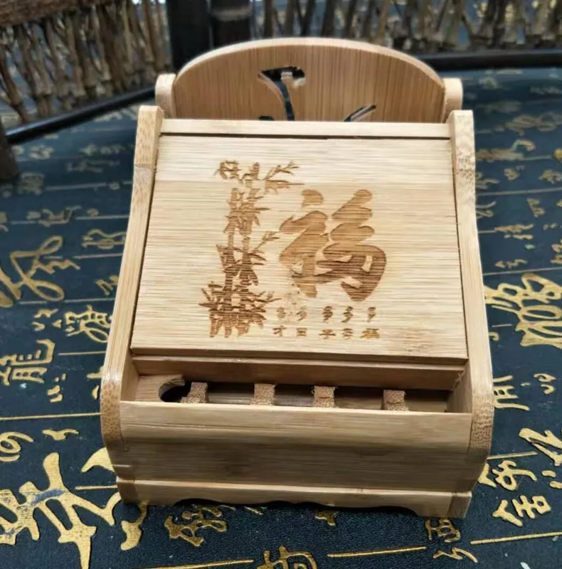 Bamboo Creative Automatic Cigarette Box For Desktop Office And Living Room