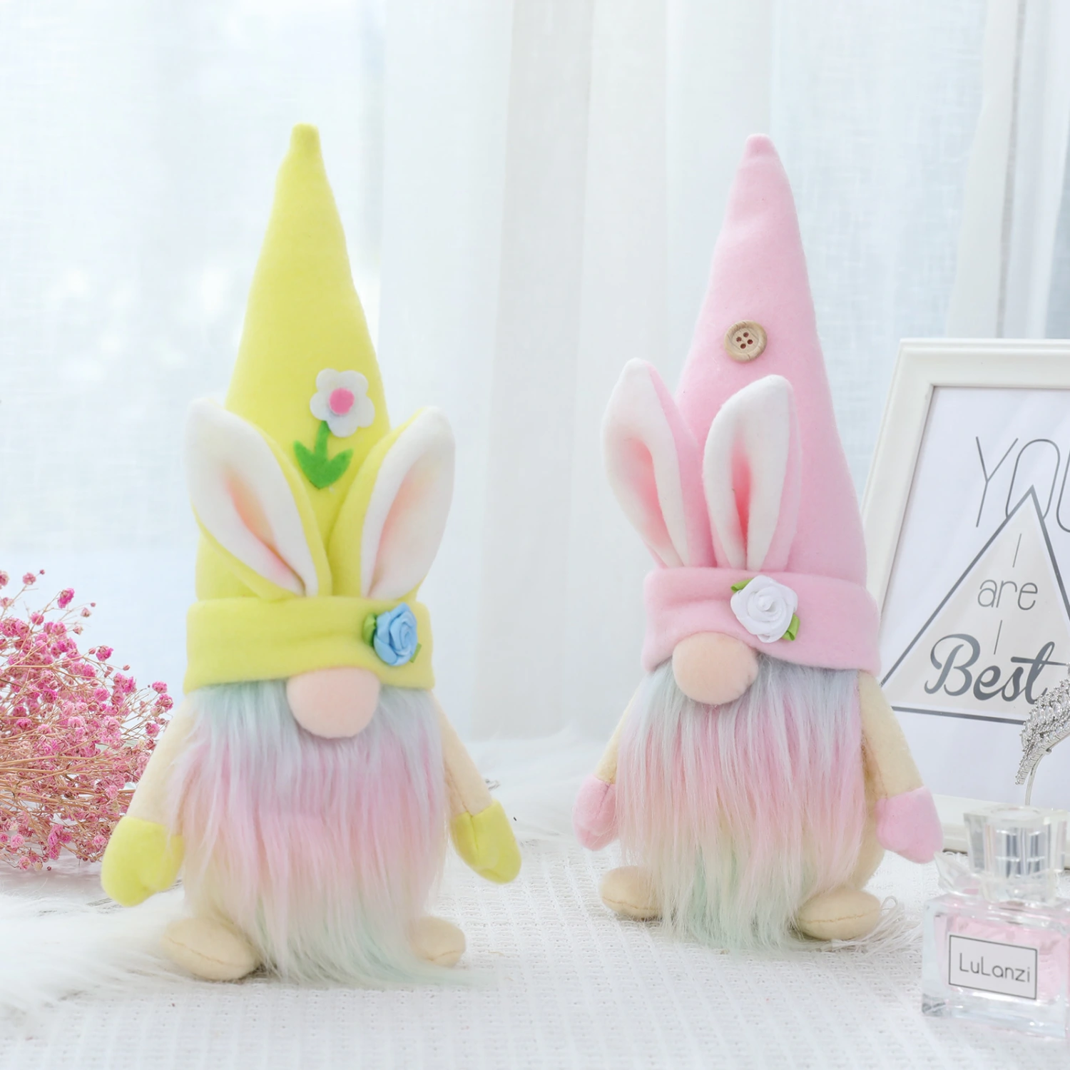 Fashion Rainbow Rabbit Gnome Doll Ornament