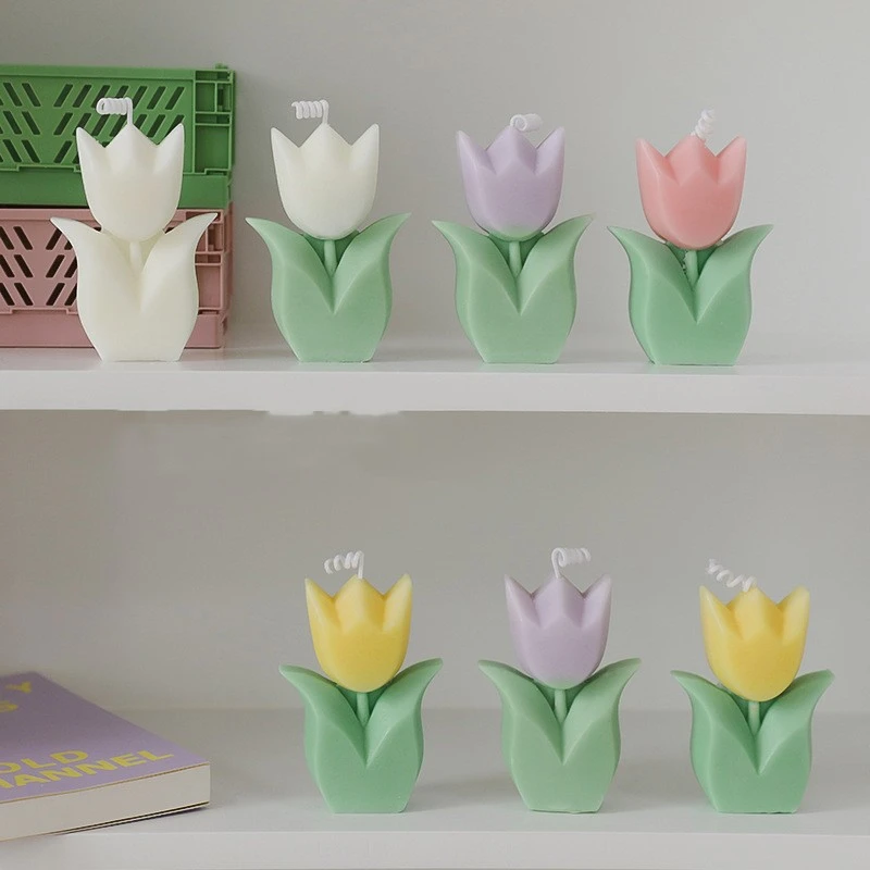 Diy Handmade Gift Tulip Finished Product Birthday Companion Hand Gift Flower Aromatherapy Candle