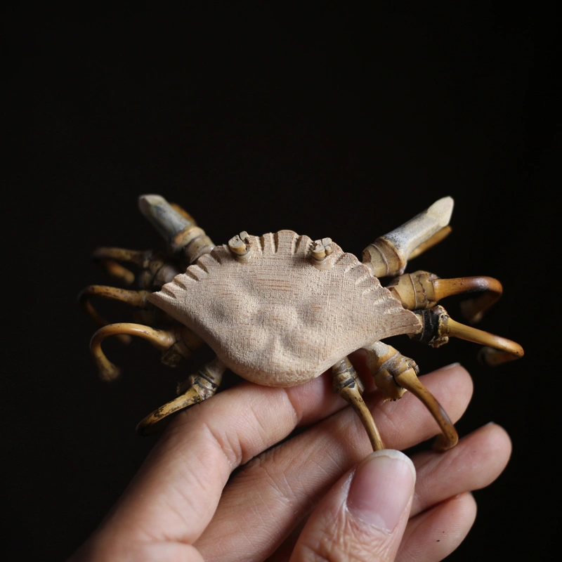 Handmade Works Bamboo Crab Original Small Animal Zen Ornaments