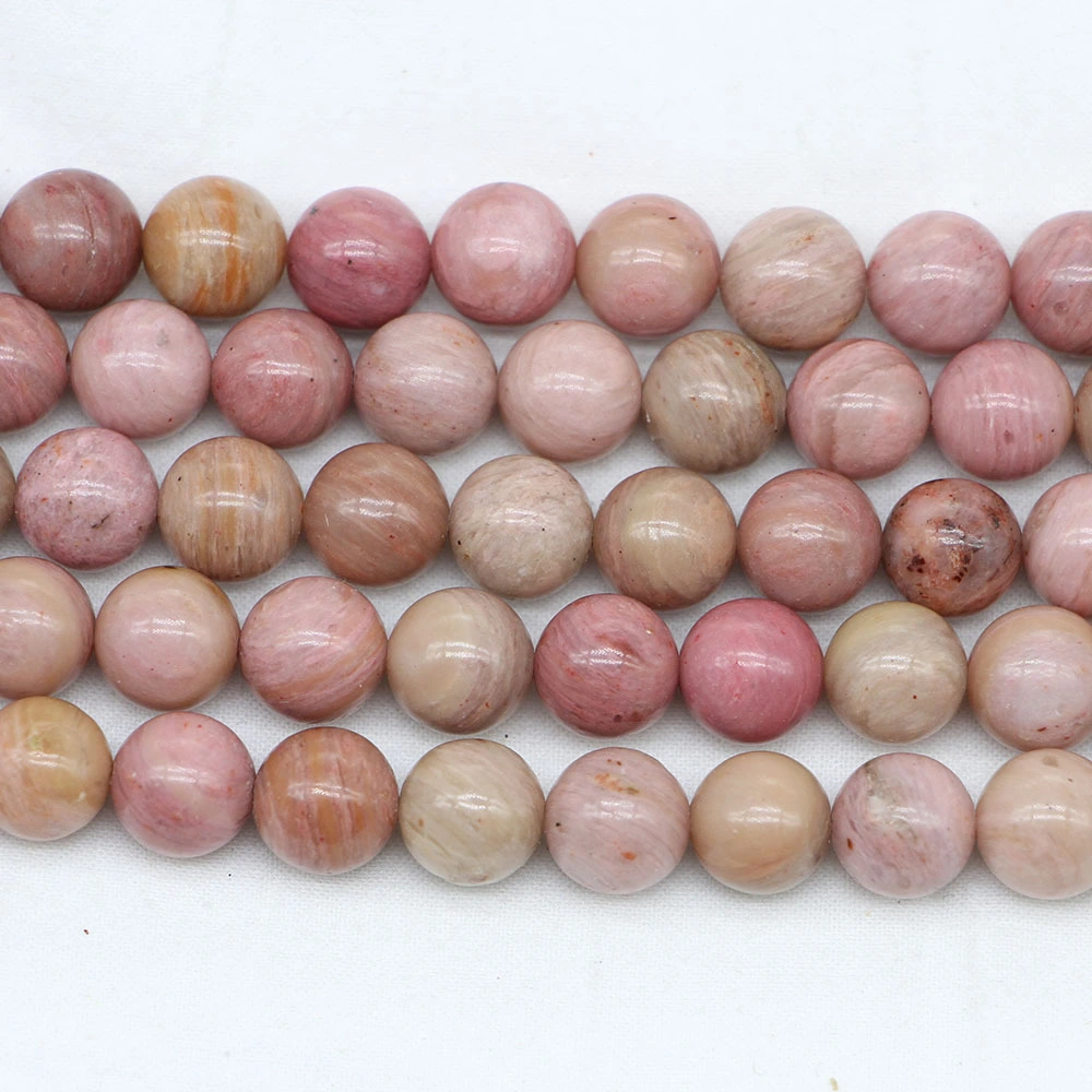 Natural Peach Jade Loose Beads Round Beads DIY Bracelet Accessories