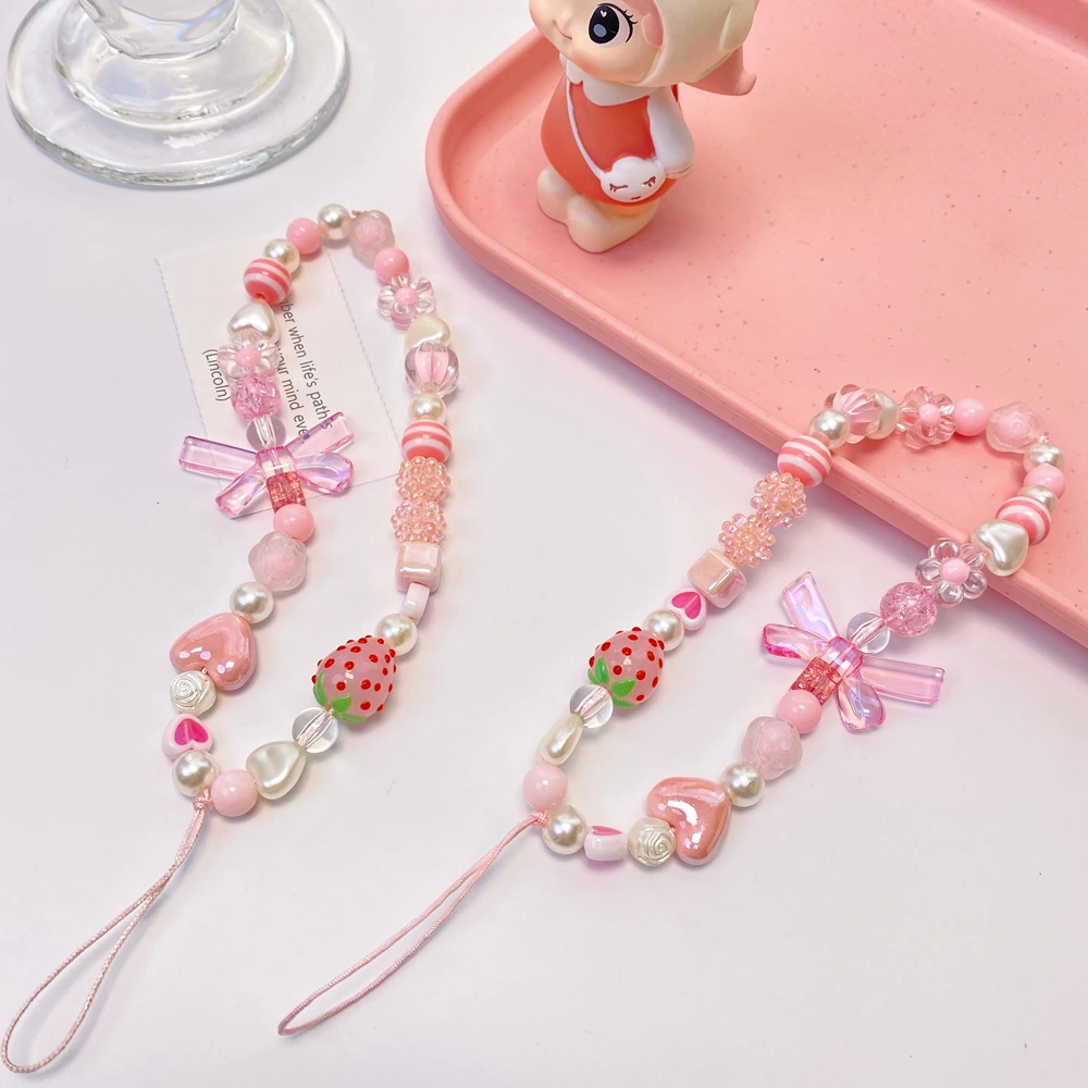 Strawberry Accessories Cell Phone Lanyard Beads