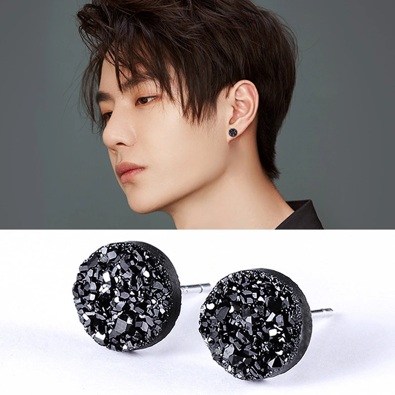 Men's Fashion Simple Temperament Silver Earrings