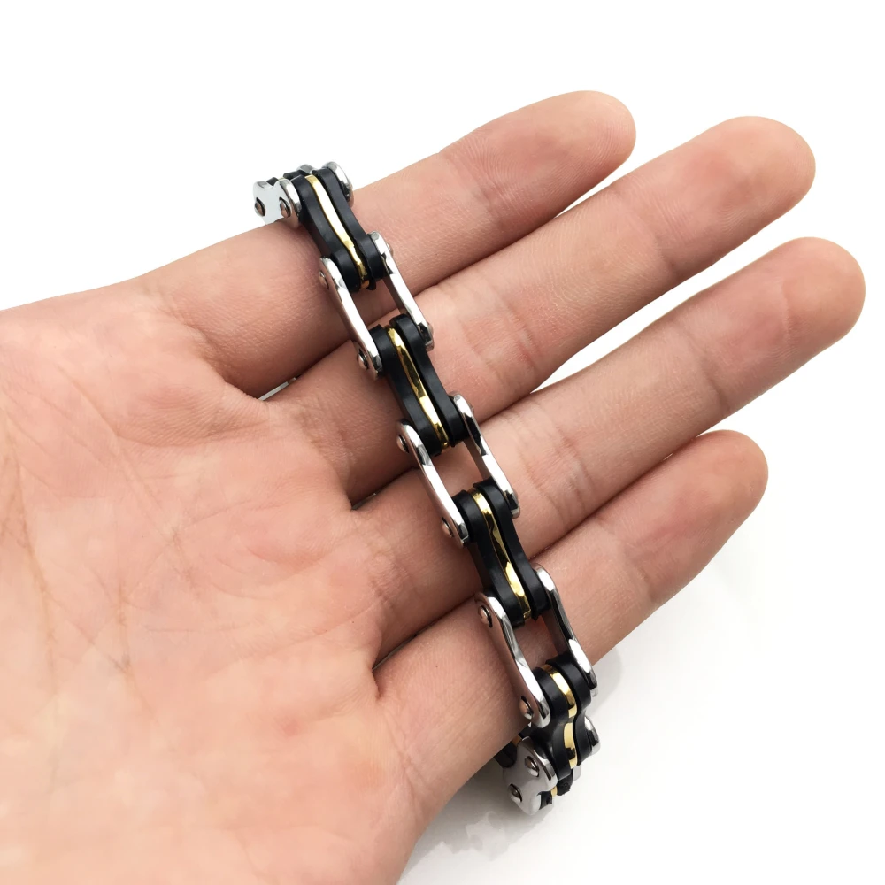 Titanium Steel Silicone Bicycle Bracelet