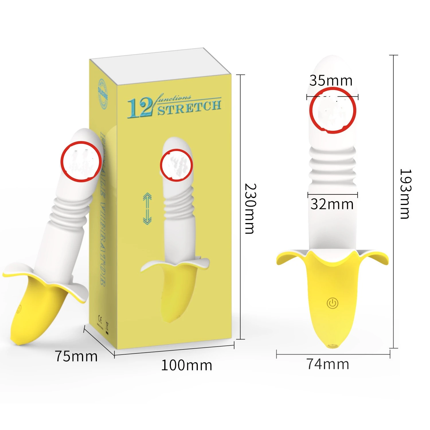 Banana Telescopic Stick Female  Device Vibrates