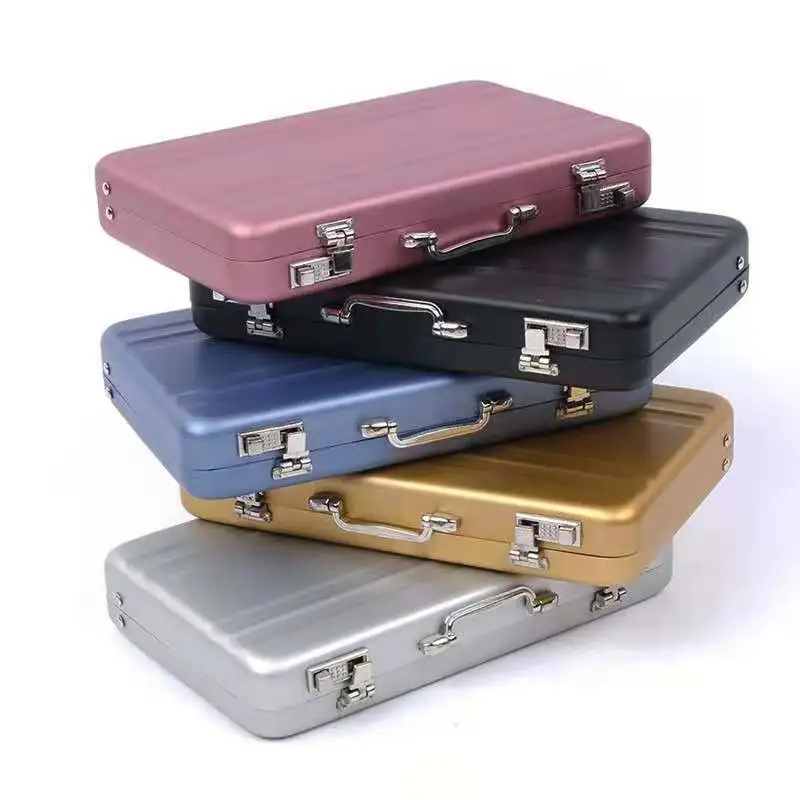 Fashion Simple Solid Color Aluminum Business Card Box