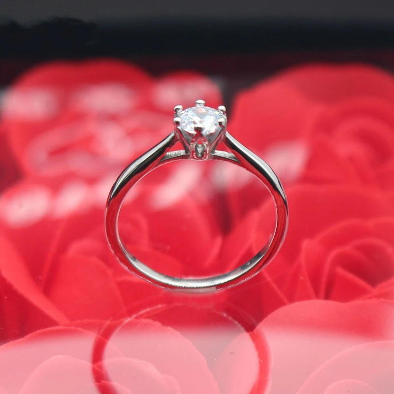 Inlaid Stone Ring Hundred Matching Couple Diamond Ring Titanium Steel Does Not Fade