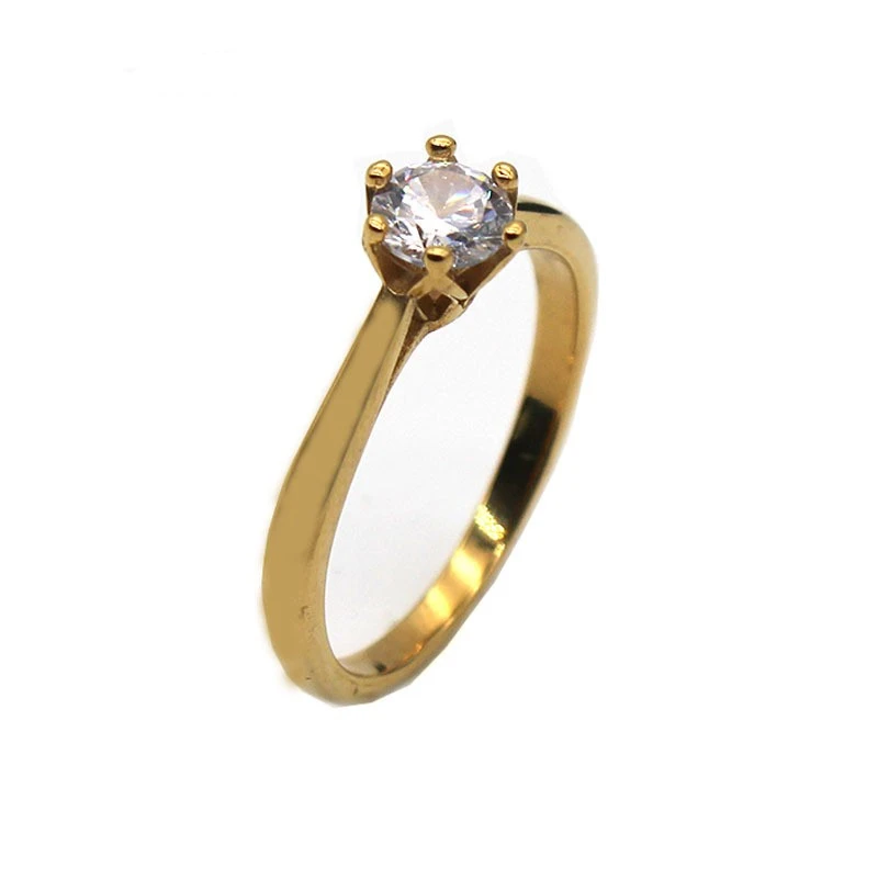 Inlaid Stone Ring Hundred Matching Couple Diamond Ring Titanium Steel Does Not Fade