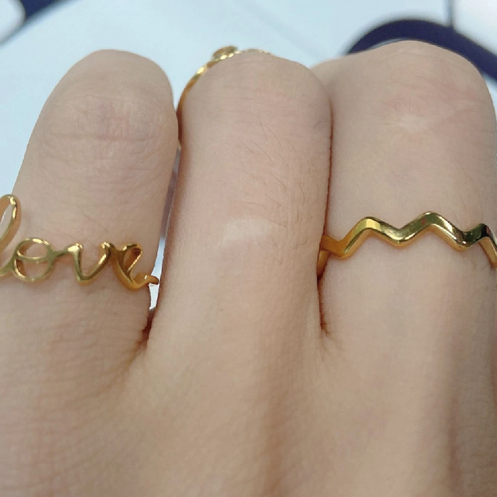 Women's Personalized Simple Letter Ring