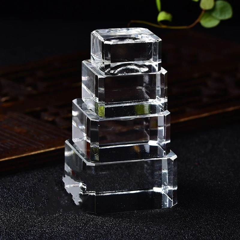 Crystal Glass Base Ball Support Square Recessed Chassis Ornaments