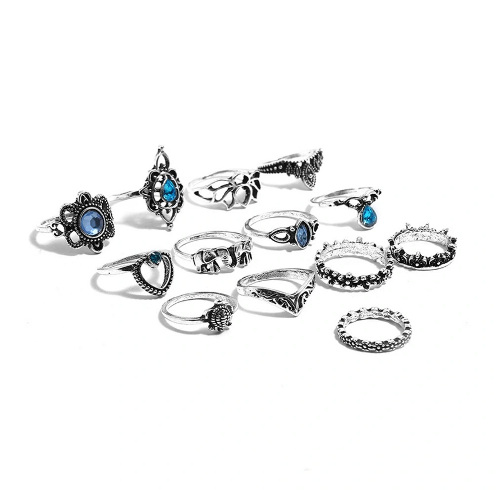 Crown Elephant Turtle Diamond-encrusted Sapphire Hand Jewelry