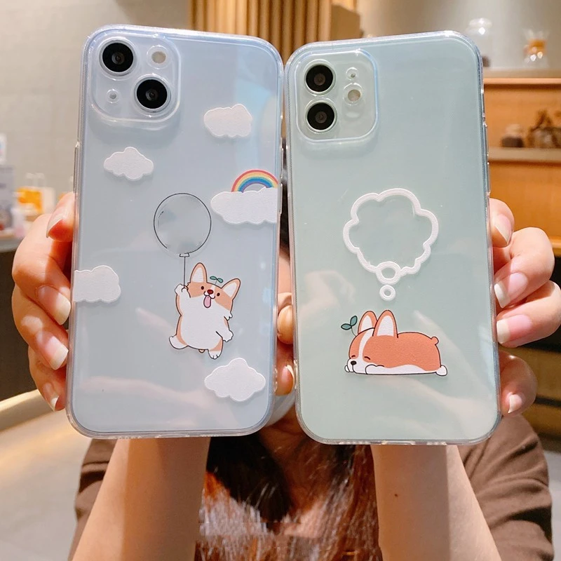 Cute Creative Corgi Dog Print Phone Case Protection Cover