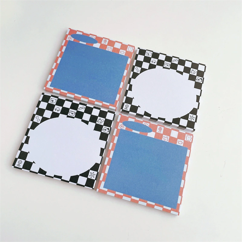 Checkerboard Cartoon Dialog Box Cute Sticky Note Paper Non-sticky Note Pad