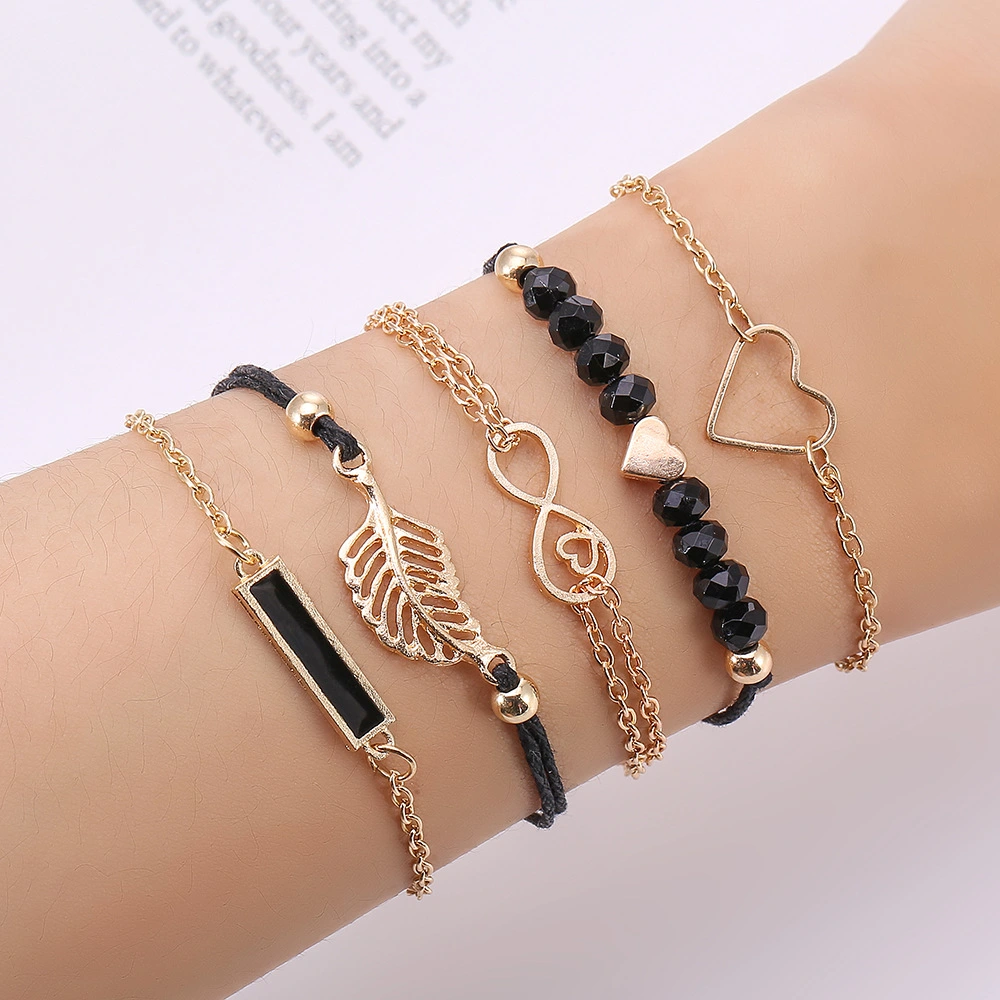 Creative Hollow Leaf Combination Bracelet