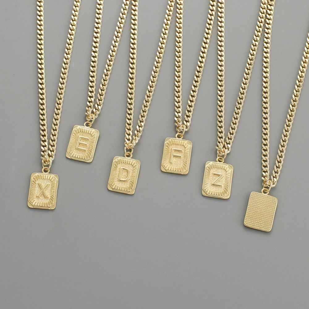 Alphabet Necklace Real Gold Plated Alphabet Pendant