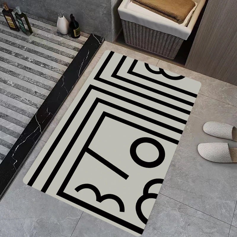 Soft Diatom Mud Floor Bathroom Toilet Absorbent Non-slip Entry Carpet Door Mat