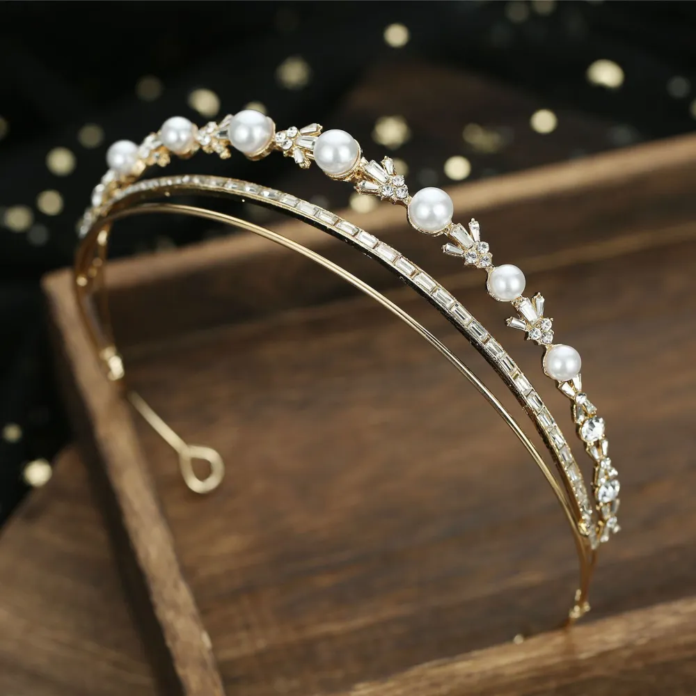 Three-layer And Multi-layer Zircon Glittering Crown Headwear