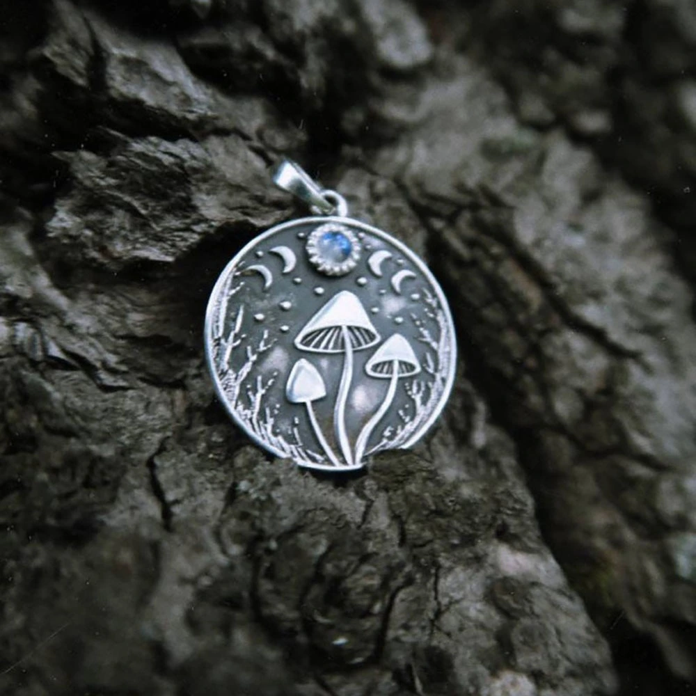 New Star Moon Pendant Necklace Mushroom Moonlight Stone Necklace