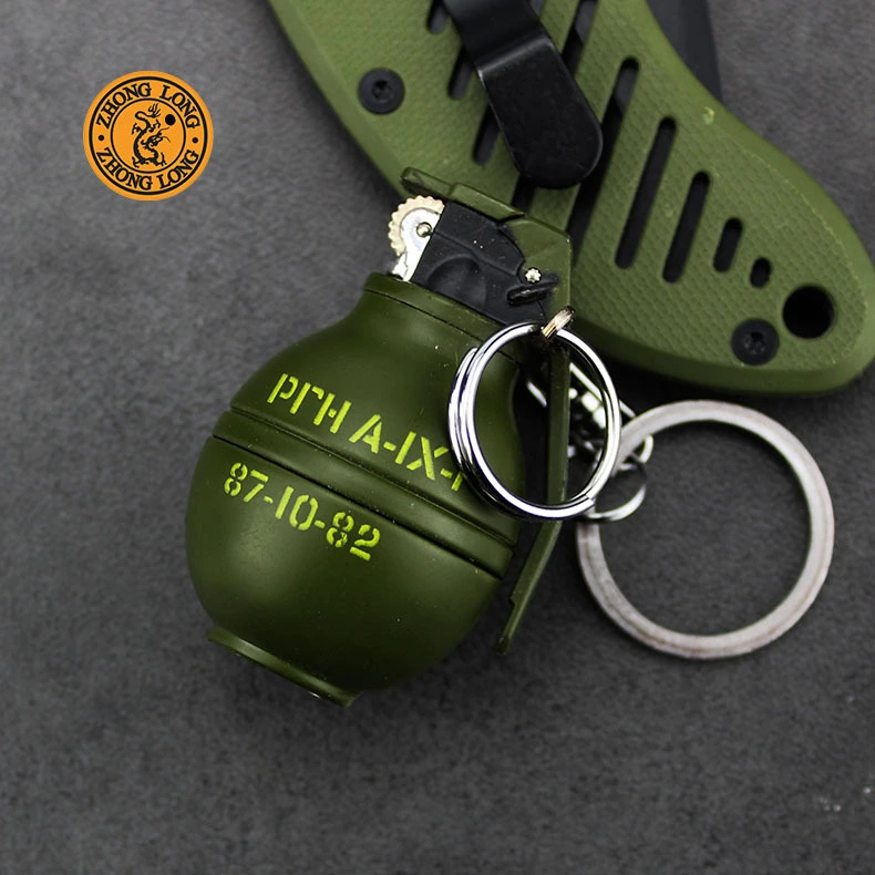 Metal Portable Grenade Modeling Inflatable Grinding Wheel Open Flame Lighter